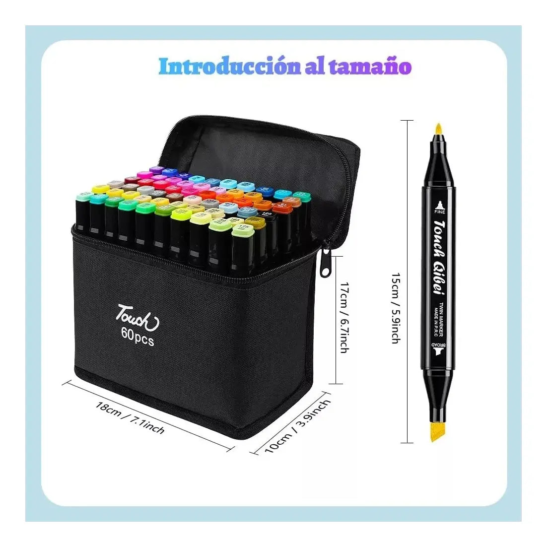 DOBLE PUNTA DE CALIDAD, SET DE 60 MARCADORES